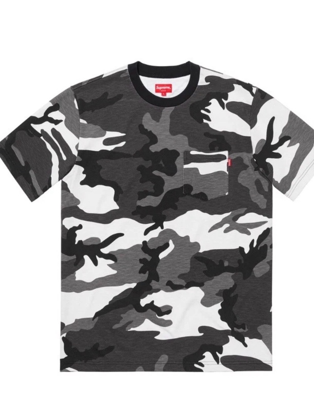Supreme S/S Pocket Tee Cotton Snow Camo FW18KN49 XL NEW